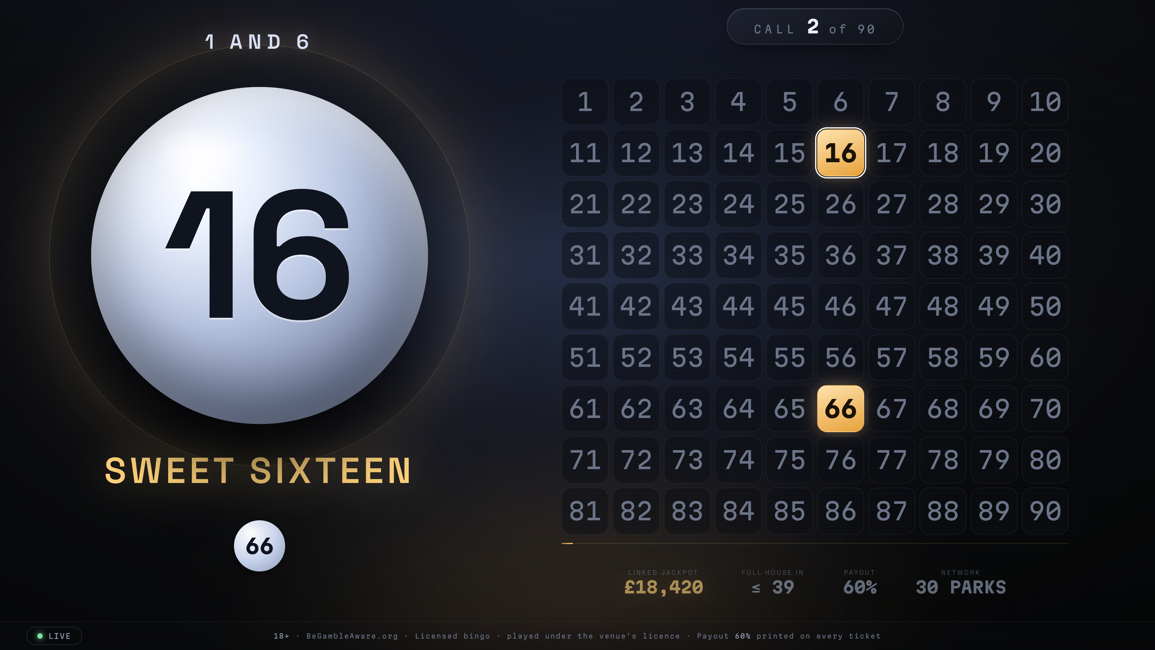 90-ball linked bingo broadcast