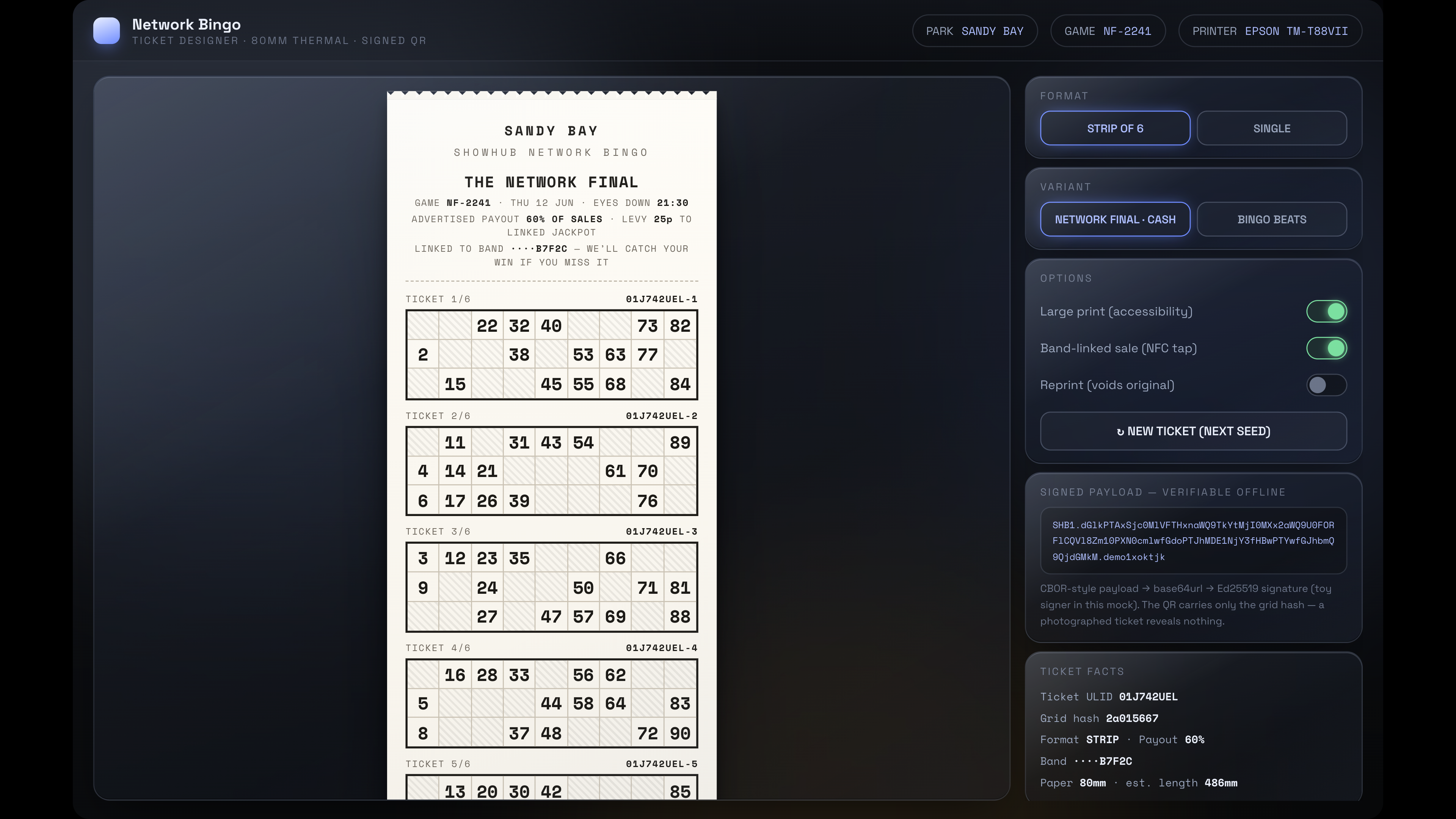 80mm thermal ticket designer — both formats